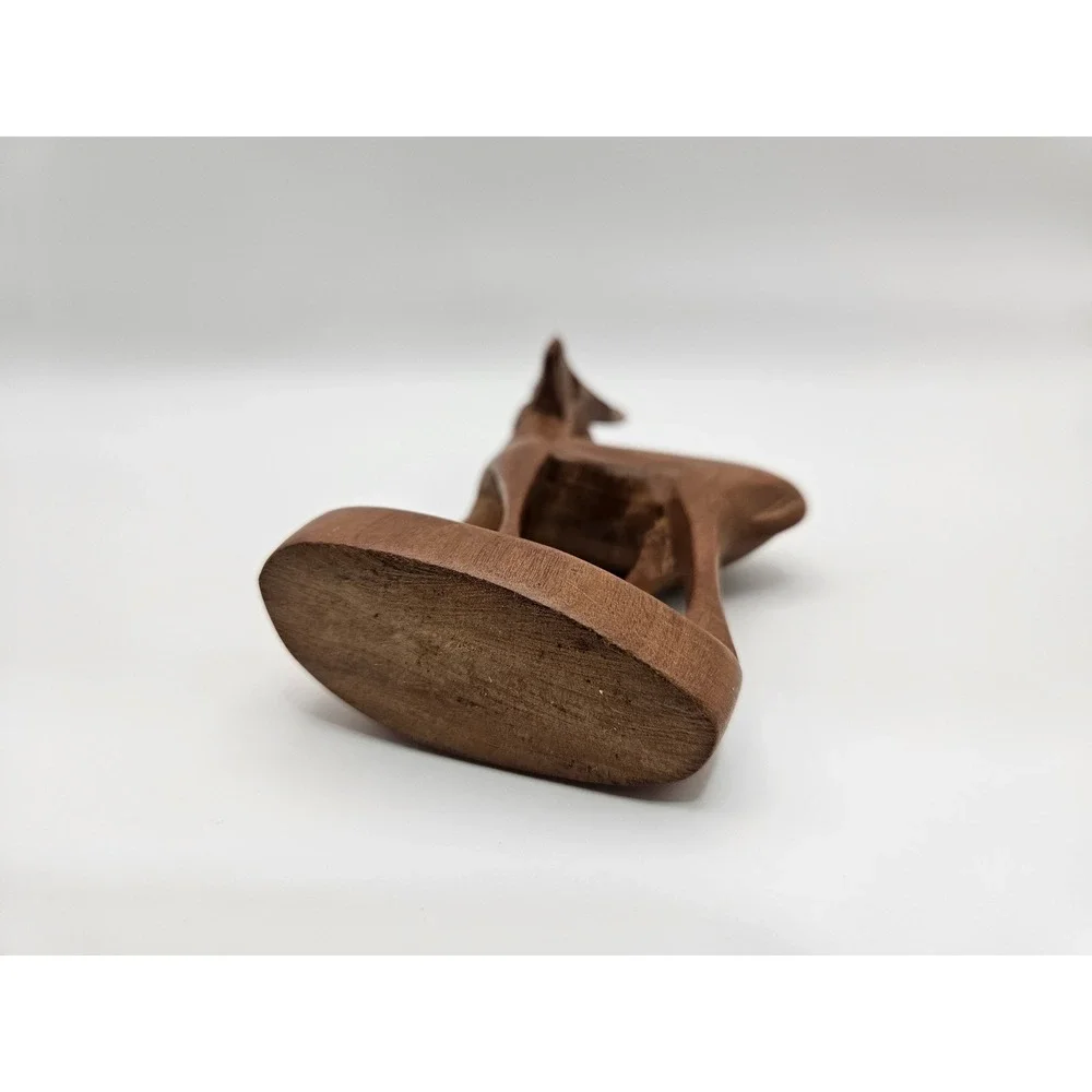 Vintage Handcarved Wooden Gazelle Figurine 6